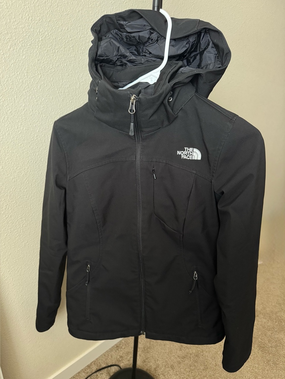 The North Face Women’s Black Hooded (Removable) Insulated Jacket